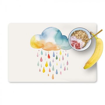 Tischset - Wolke - Regen - Aquarell - Farbenfroh - 6 Stück