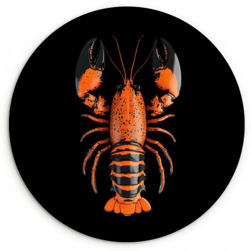 Runde Bilder - Krebs - Orange - Schwarz - Modern