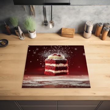 Herdabdeckplatte - Rot - Samt - Torte - Essen