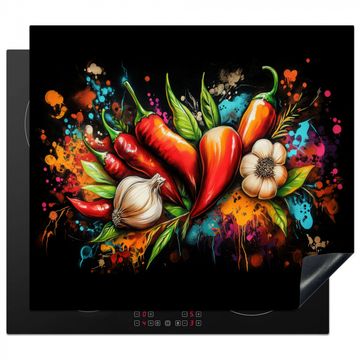 Gemüse - Paprika - Knoblauch - Graffiti - Farbe - Bunt