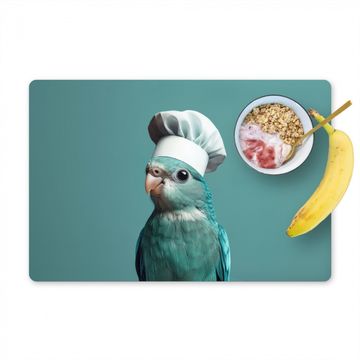 Tischset - Wellensittich - Vogel - Kochmütze - Süß - 6 Stück
