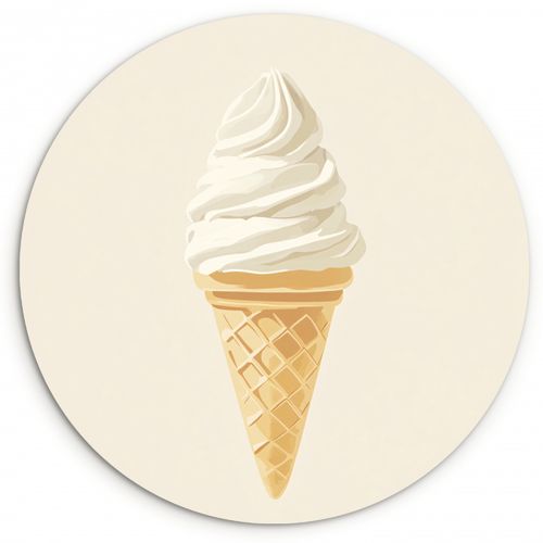Runde Bilder - Eiswaffel - Weiß
