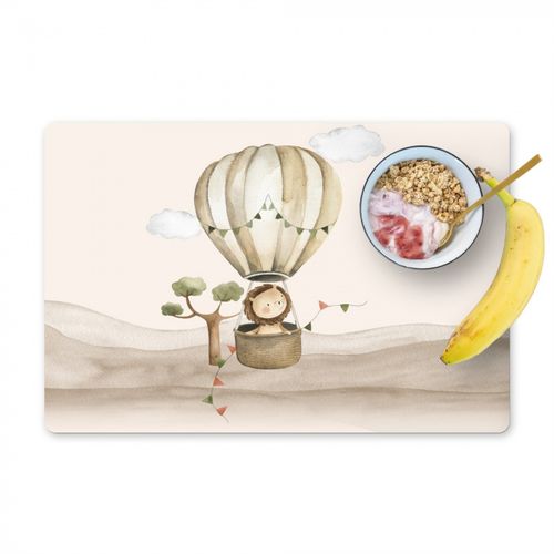 Tischset - Heißluftballon - Löwe - Aquarell - Safari - Tiere - 6 Stück