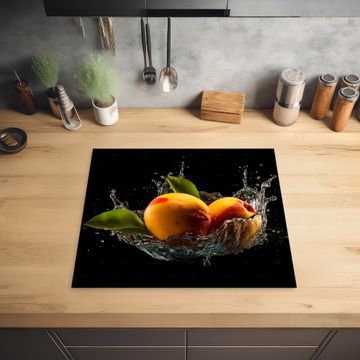 Herdabdeckplatte - Mango - Frucht - Wasser - Schwarz - Blatt