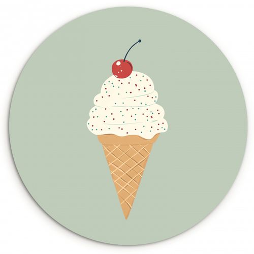 Runde Bilder - Illustration - Eiscreme - Sprenkeln - Kirsche
