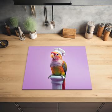 Herdabdeckplatte - Papagei - Kochmütze - Säule - Vogel