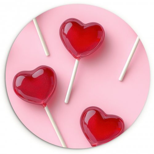 Runde Bilder - Lutscher - Herzen - Rosa