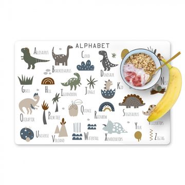 Tischset - Kinderzimmer - Buchstaben - Dinosaurier - Jungen - Mädchen - Kinder - 6 Stück