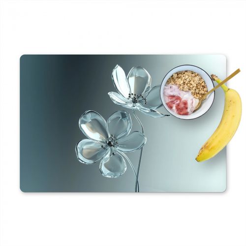Tischset - Kristall - Blumen - Grau - 6 Stück