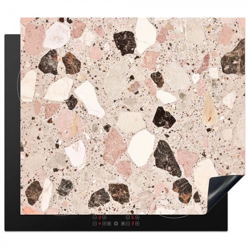 Herdabdeckplatte - Hell - Rosa - Terrazzo - Steine