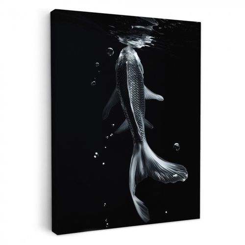 Leinwandbilder - Koi - Fisch - Wasser - Schwarz