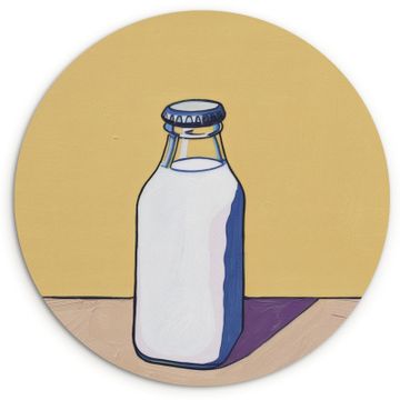 Runde Bilder - Gläser - Flasche - Illustration - Milch