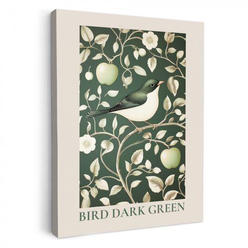 Leinwandbilder - Grün - Vogel - Blumen