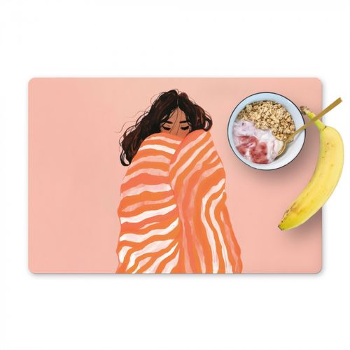 Tischset - Mädchen - Decke - Gestreift - Orange - 6 Stück