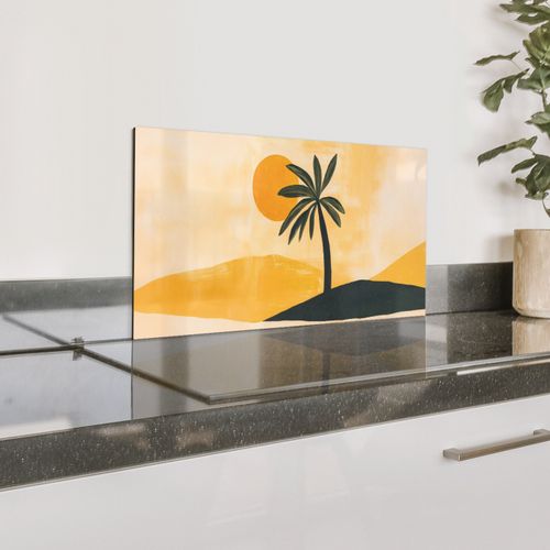 Illustration - Palme - Sonne - Hügel