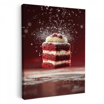 Leinwandbilder - Rot - Samt - Torte - Essen