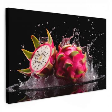 Leinwandbilder - Drachenfrucht - Schwarz - Wasser - Frucht - Frucht