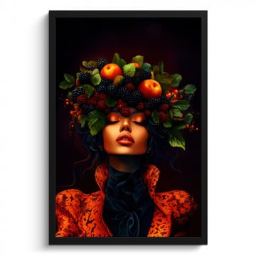 Bilder mit Rahmen - Frau - Schwarz - Beeren - Äpfel