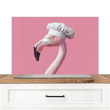 Spritzschutz Küche - Flamingo - Rosa - Kochmütze - Vogel