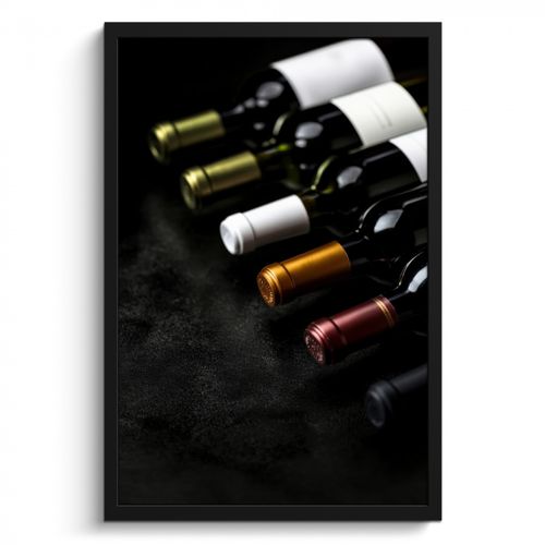 Bilder mit Rahmen - Wein - Flaschen - Vielfalt - Geschmacksrichtungen