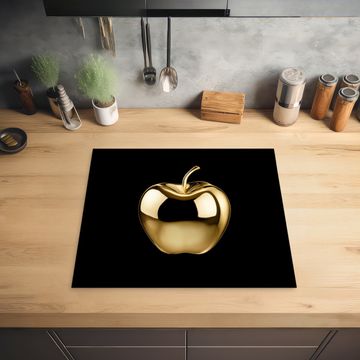 Herdabdeckplatte - Apfel - Gold - Chrom - Schwarz