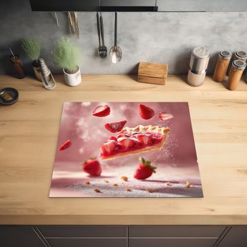 Herdabdeckplatte - Erdbeere - Torte - Essen - Rosa
