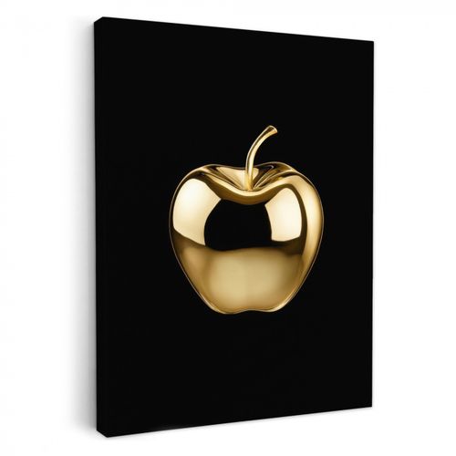 Leinwandbilder - Apfel - Gold - Chrom - Schwarz