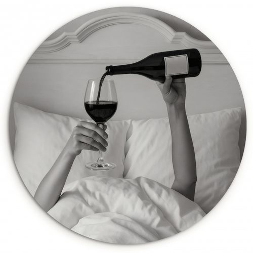 Runde Bilder - Laken - Arme - Wein - Glas