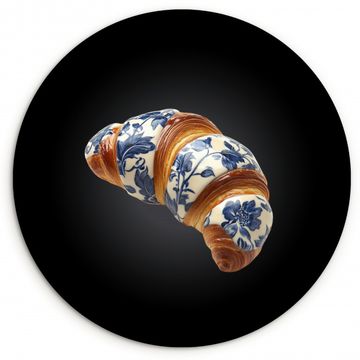 Runde Bilder - Croissant - Florales Muster - Delfter Blau