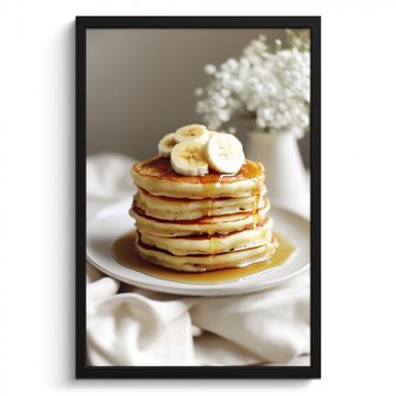 Bilder mit Rahmen - Pfannkuchen - Banane - Sirup - Weiß - Beige