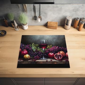 Herdabdeckplatte - Wein - Obst - Stilleben