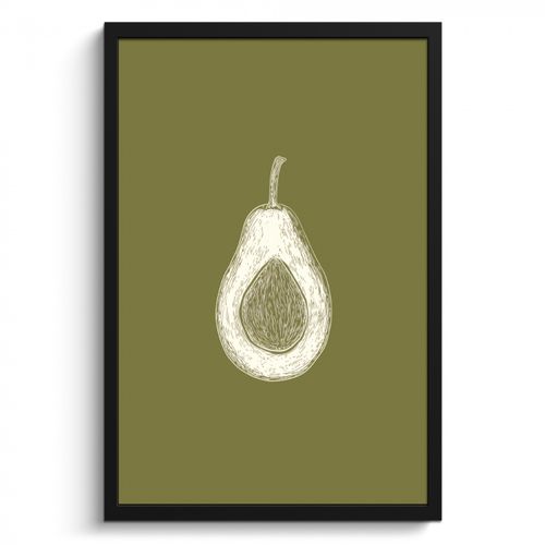 Bilder mit Rahmen - Avocado - Minimalistisch - Illustration - Grün