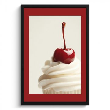 Bilder mit Rahmen - Cupcake - Kirsche - Rot