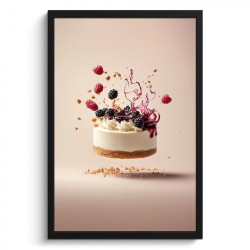 Bilder mit Rahmen - Käsekuchen - Essen - Rosa - Torte