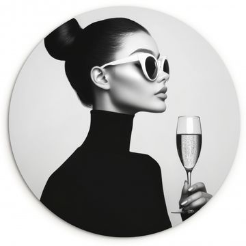 Runde Bilder - Frau - Champagner - Modern