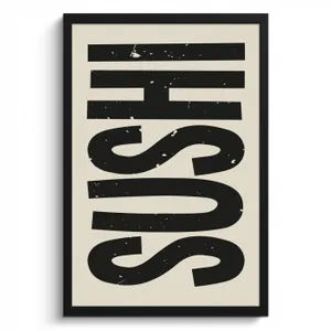 Bilder mit Rahmen - Schwarz - Sushi - Japandi - Vintage