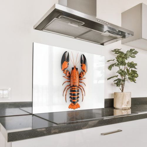 Spritzschutz Küche - Krebs - Schwarz - Orange - Weiß - Einzigartig