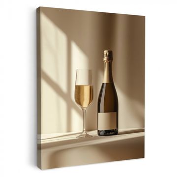 Leinwandbilder - Champagner - Beige - Schatten - Blasen