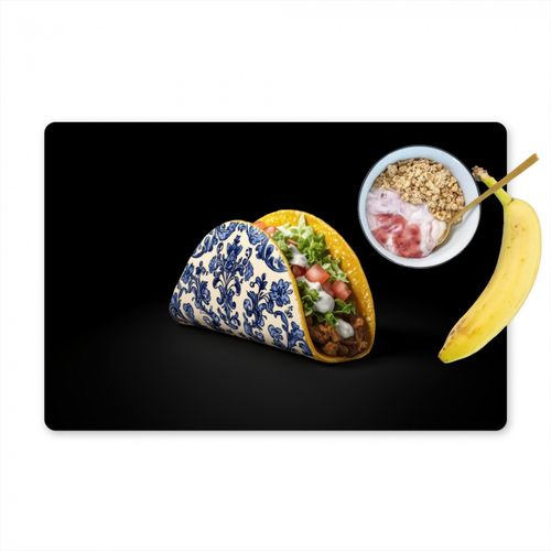 Tischset - Taco - Fleisch - Salat - Delfter Blau - Motiv - 6 Stück