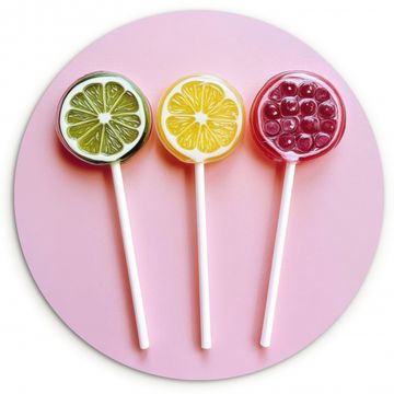 Runde Bilder - Lollipop - Bonbon - Zitrusfrucht