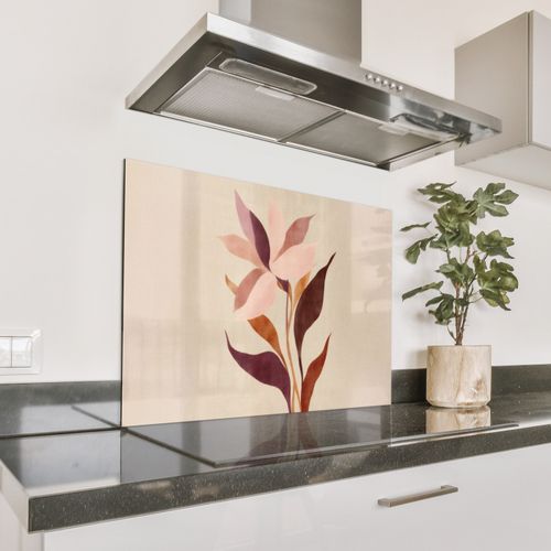 Spritzschutz Küche - Blumen - Blütenblätter - Minimalistisch - Rosa