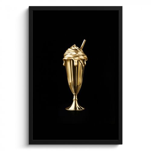 Bilder mit Rahmen - Milchshake - Gold - Trinkend - Schwarz