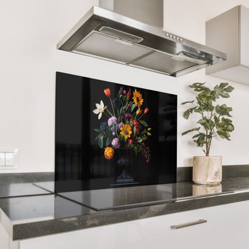 Spritzschutz Küche - Sonnenblumen - Blumenstrauß - Bunt