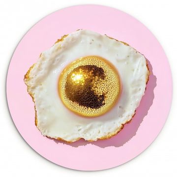 Runde Bilder - Ei - Disco - Frühstück - Glitzer