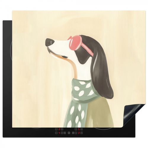 Herdabdeckplatte - Hund - Sonnenbrille - Halstuch