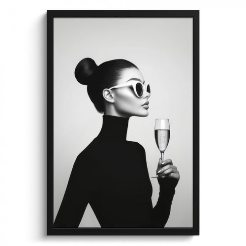 Bilder mit Rahmen - Frau - Champagner - Modern