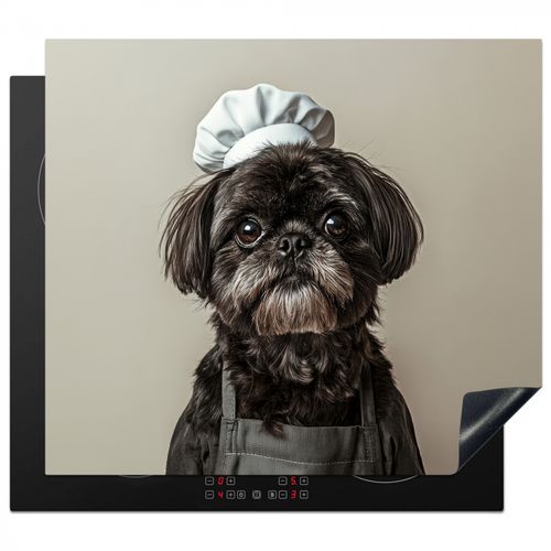 Herdabdeckplatte - Kochkleidung - Schwarz - Hund
