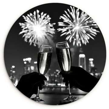 Runde Bilder - Feuerwerk - Prost - Skyline - Champagner