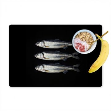 Tischset - Hering - Fisch - Schwarz - 6 Stück
