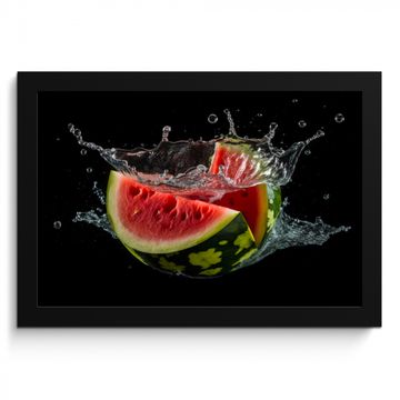 Bilder mit Rahmen - Wassermelone - Schwarz - Wasser - Obst - Melone